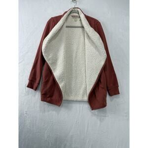 The Normal Brand Women's Sherpa Lined Boundless Cardigan Orange Size Small